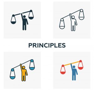 Principles icon set. Four elements in diferent styles from business ethics icons collection. Creative principles icons filled, outline, colored and flat symbols Principles icon set. Four elements in diferent styles from business ethics icons collection. Creative principles icons filled, outline, colored and flat symbols.